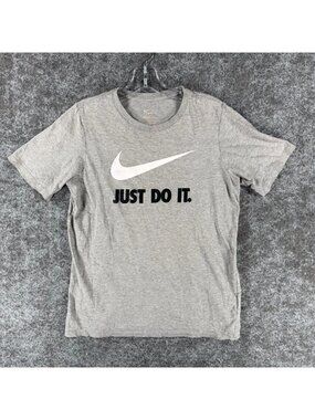 Nike Sportswear Print T-Shirt Kids XL Gray Swoosh Just Do It Casual Athletic Fit